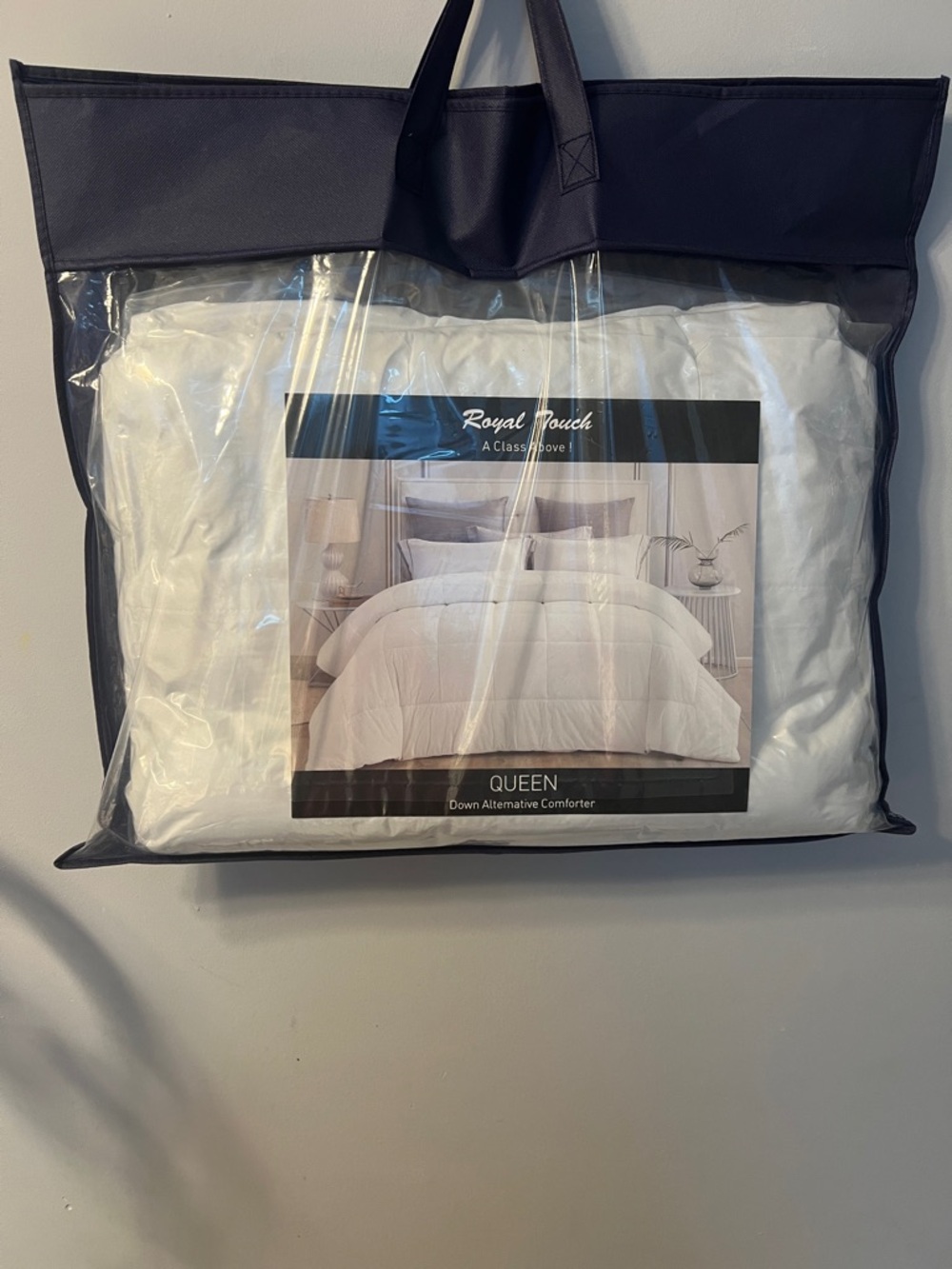 Queen Comforter - White Down Alternative